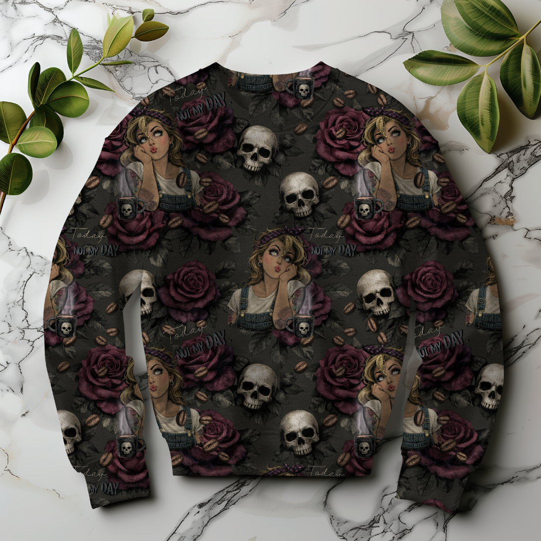 Ruby Coffee & Skulls Allover