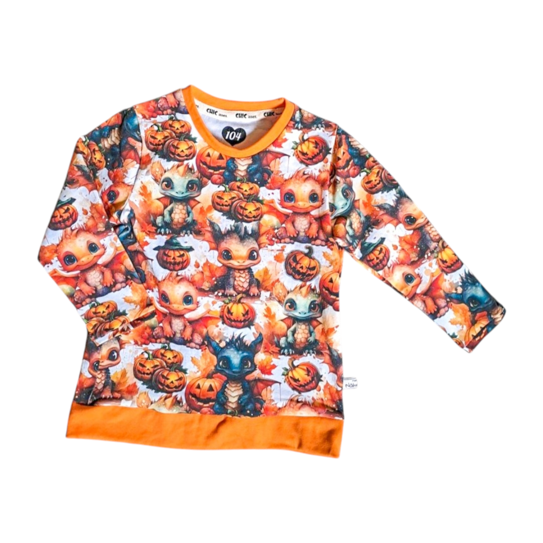 Sweater Drachen orange