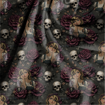 Ruby Coffee & Skulls Allover