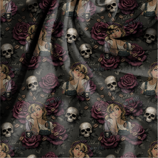 Ruby Coffee & Skulls Allover