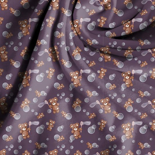 Seifenblasenbärchen lila Allover