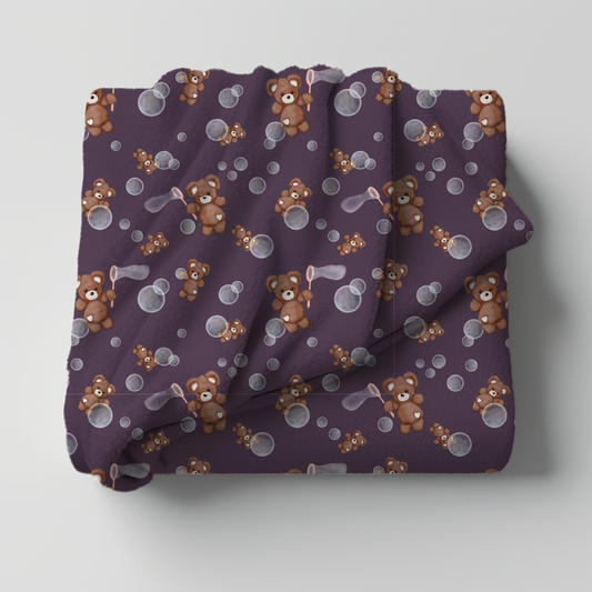 Seifenblasenbärchen lila Allover