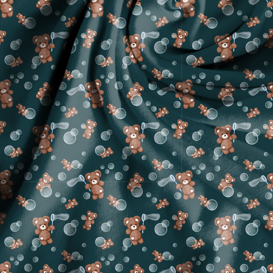 Seifenblasenbärchen grün Allover